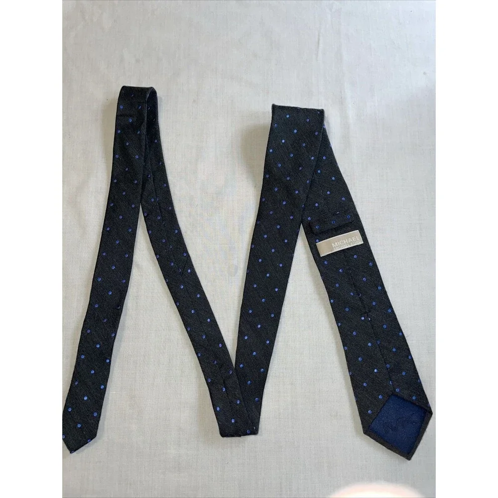 Michael Kors Dress Tie Men’s Size 58” Gray Dotted Silk Blend Designer